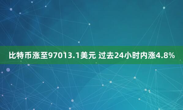 比特幣漲至97013.1美元 過去24小時內(nèi)漲4.8%