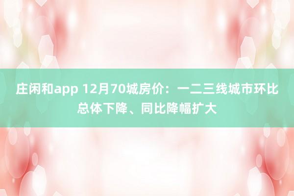 莊閑和app 12月70城房價：一二三線城市環比總體下降、同比降幅擴大